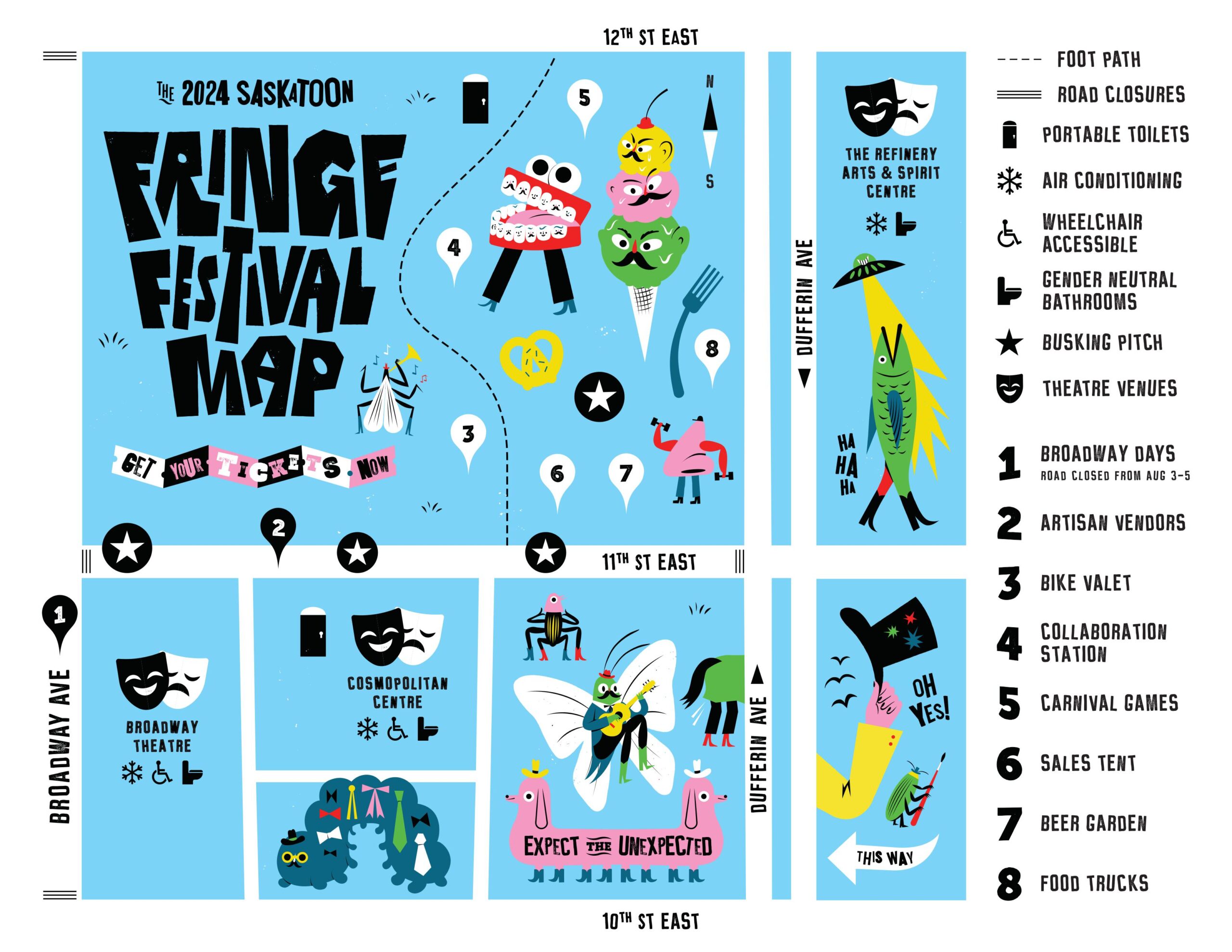 2024 Fringe Outdoor Map - Designed by Jaymie Raefta